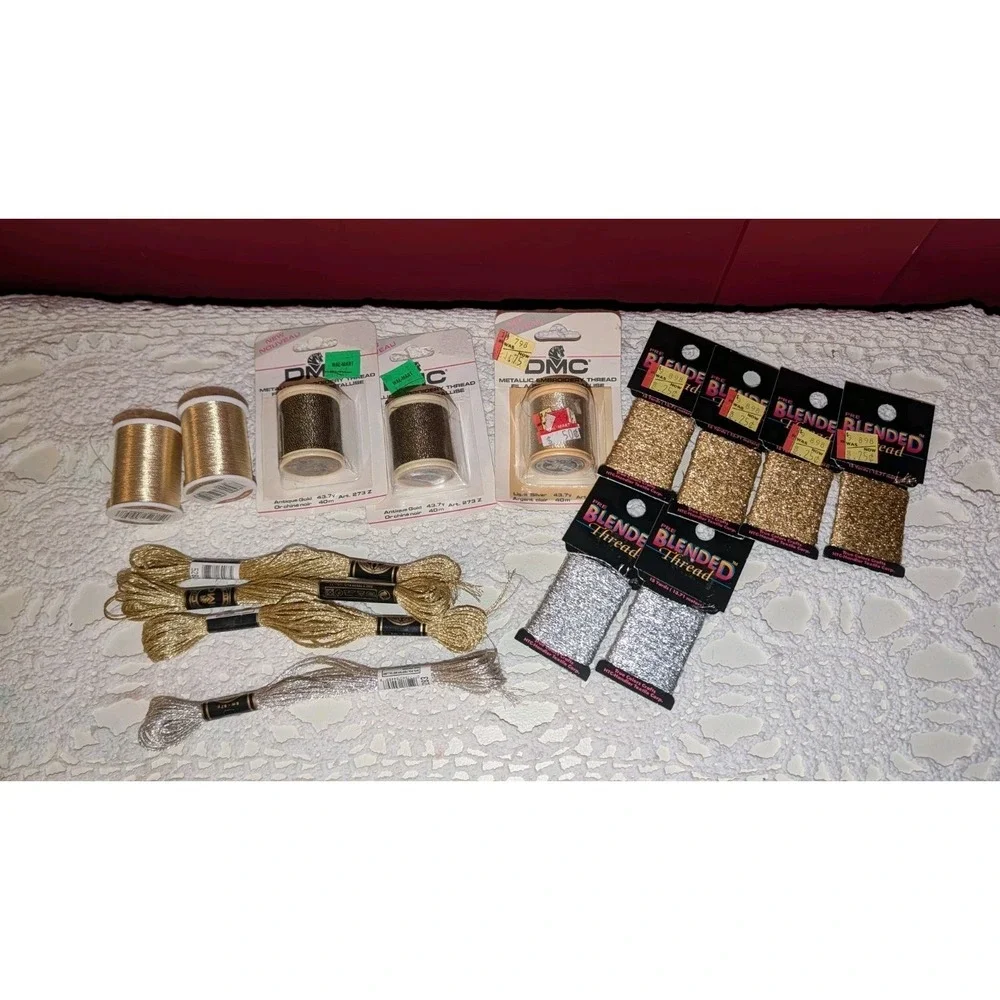 Metallic Special Threads Gold Silver Shimmer Cross Stitch Sewing DMC Coats Lot